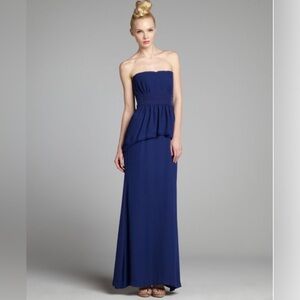 BCBGMAXAZRIA Ruella Strapless Peplum Gown. Size 10
